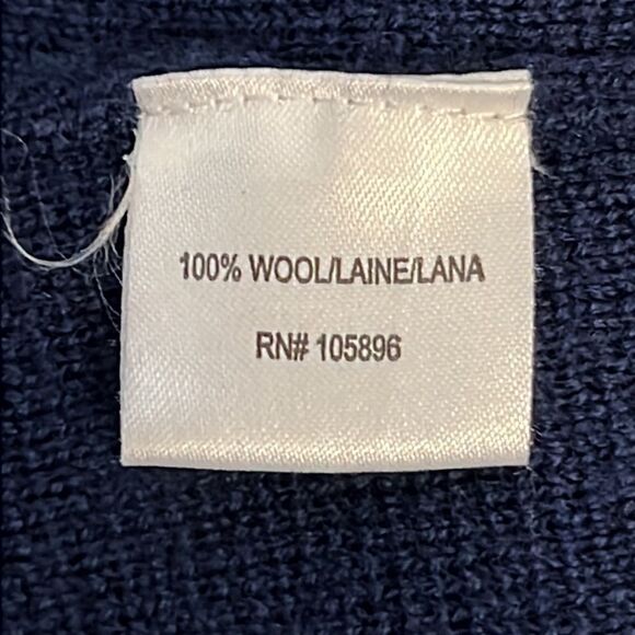 WORTH Navy Blue Wool Sweater Dress with Gold Buttons - Size Small - Picture 11 of 12